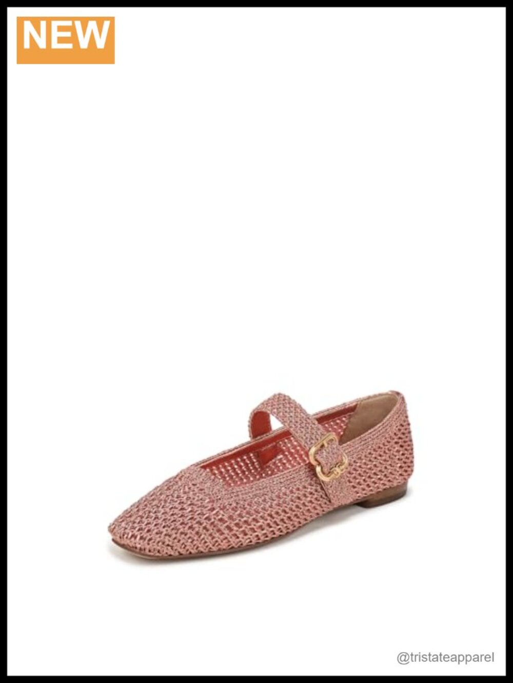 Knit Flat Mary Jane Square Toe Buckle Casual Shoes